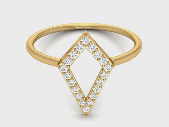 V Clap Lab Diamond Ring