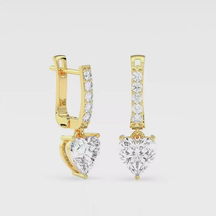 Lab Diamond Iconic Heart Drop Earrings (2 Carats)