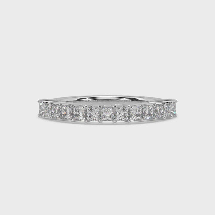 Princess Cut Lab Diamond Mid Eternity Band