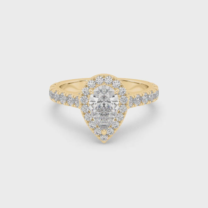 Pear-fect Match Lab Diamond 0.9 Ct Solitaire Ring