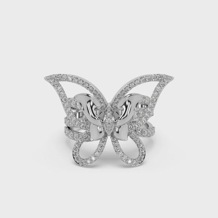 Asthetic Beautiful Butterfly Lab Diamond Ring