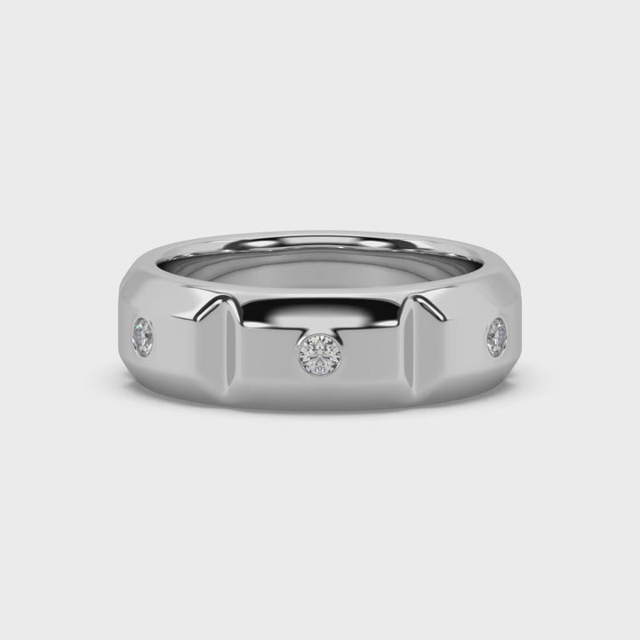 Curvy Edge Lab Diamond Men Ring