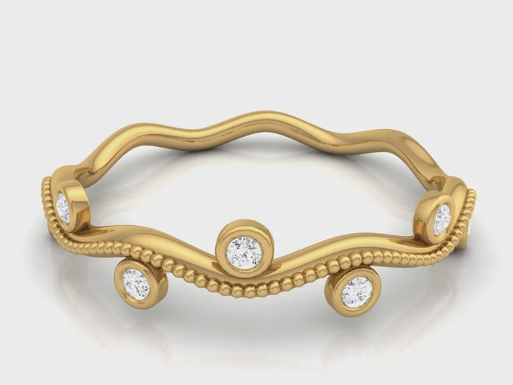 Lab Diamond Goldflake Swirl Ring