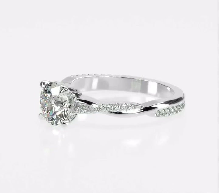 Twisted Love 2 Carat Round Solitaire Ring