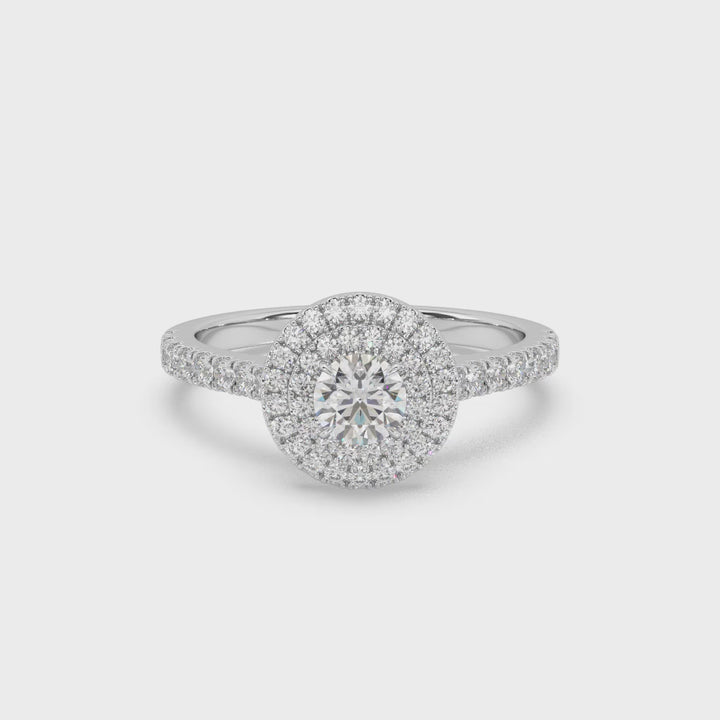 Starlight Halo Lab Diamond Solitaire Ring