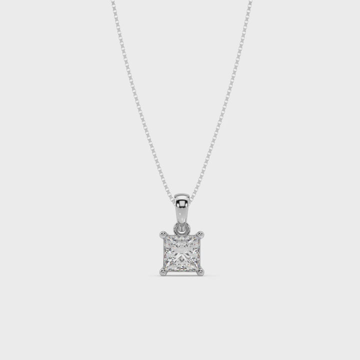 Lab Diamond Pretty Princess 1 Ct Solitaire Pendant