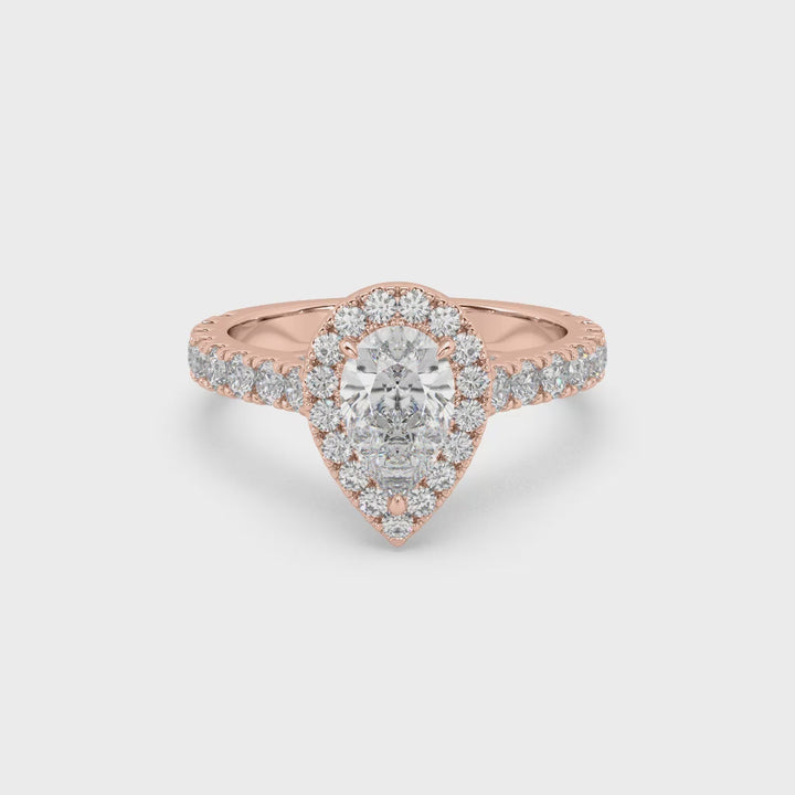 Pear-fect Match Lab Diamond 0.9 Ct Solitaire Ring