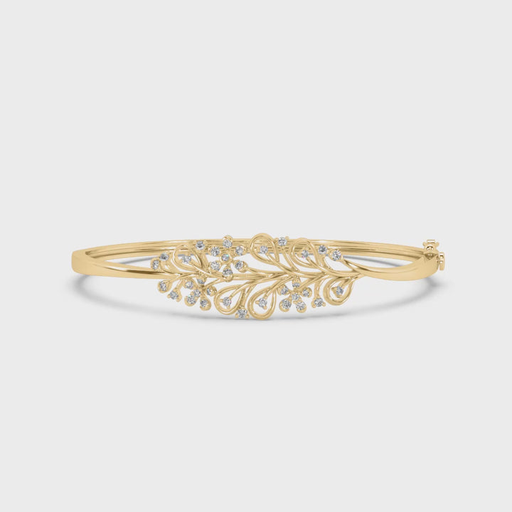 True Diamond Leaflet Charming Bangle & Bracelet