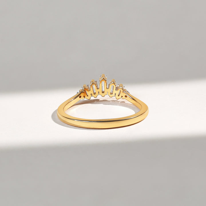 Back design of 0.2 Ct Princess Crown Dailywear Ring in polished yellow gold