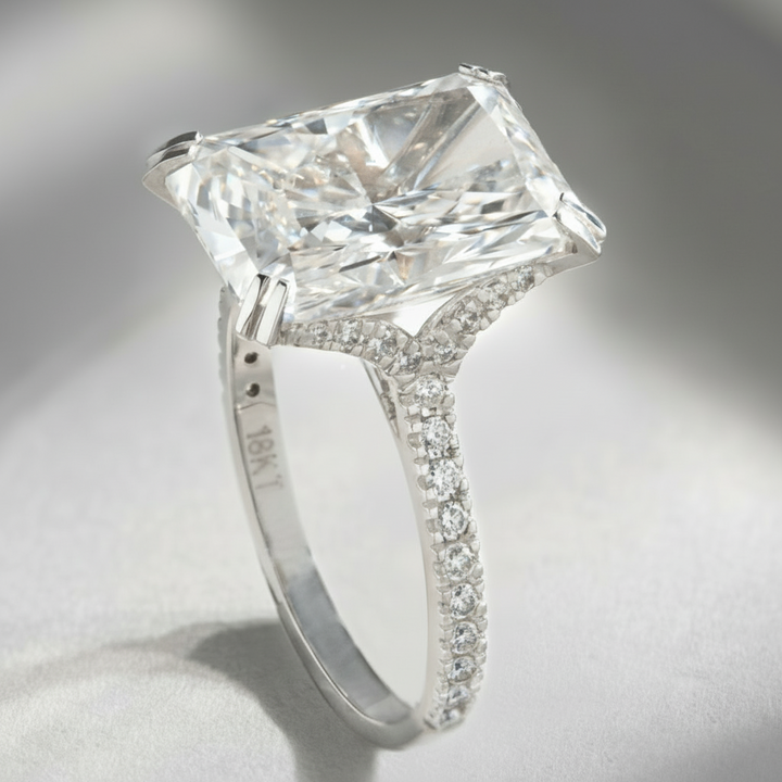 Radiant Carat Big Rock Solitaire Ring