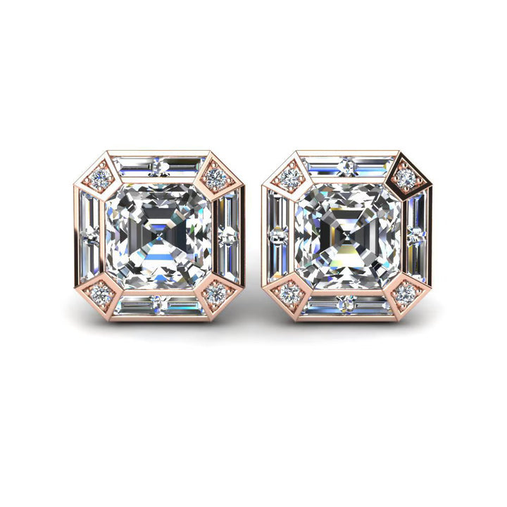 Classic Asscher Solitaire Cufflinks (3.4 cts)