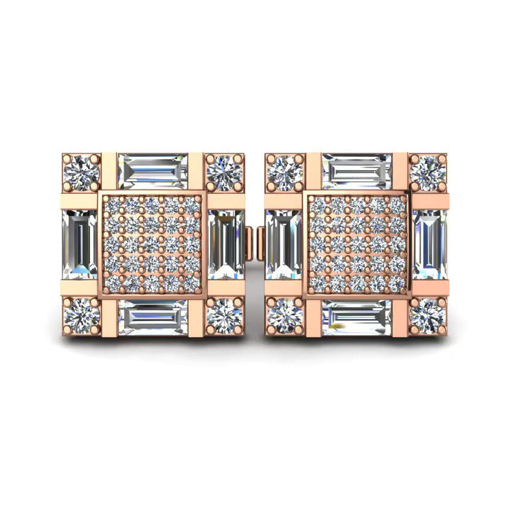 Elegant Square Diamond Cufflinks