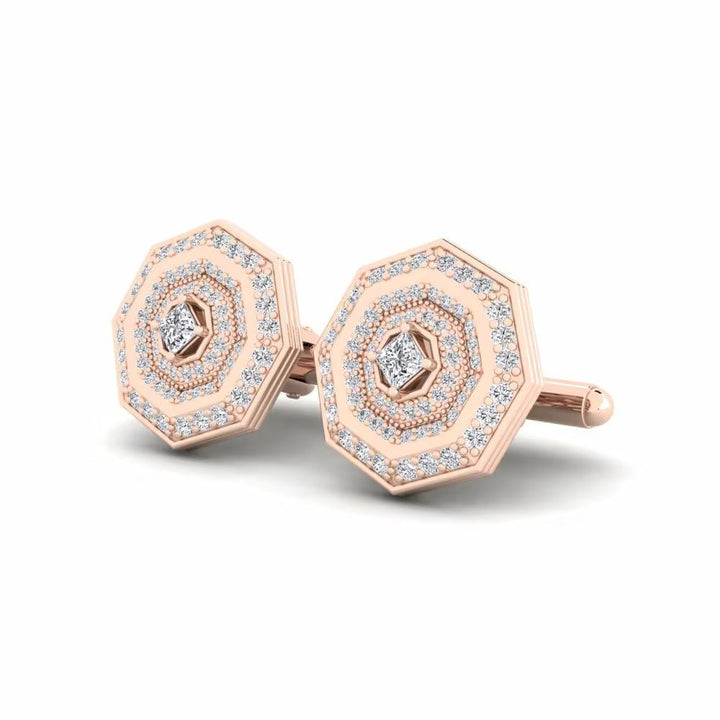 Octagon Shaped Diamond Cufflinks