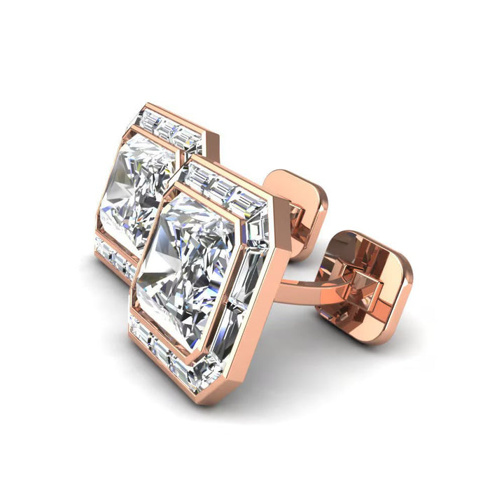 Classic Radiant Solitaire Cufflinks (4.8 cts)