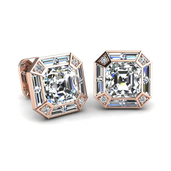 Classic Asscher Solitaire Cufflinks (3.4 cts)