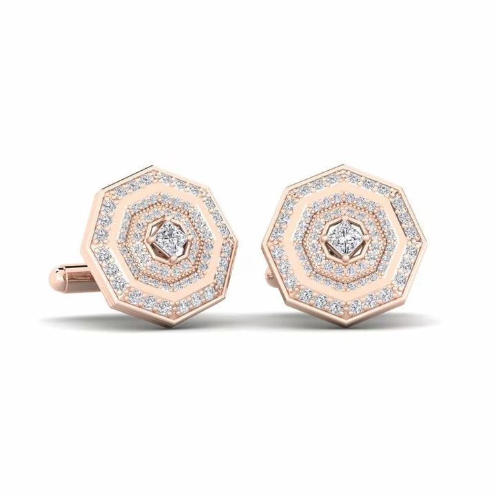 Octagon Shaped Diamond Cufflinks