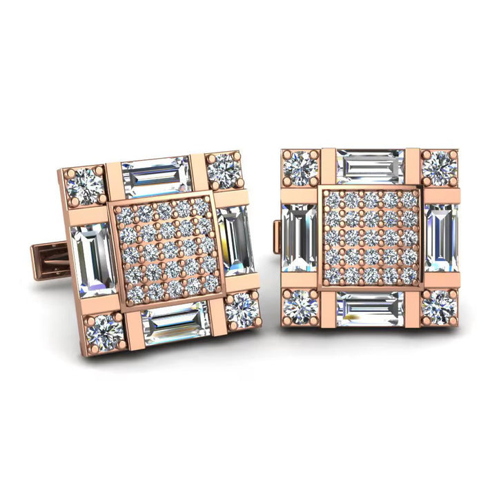 Elegant Square Diamond Cufflinks