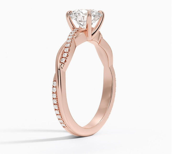 Twisted Love 1 Carat Round Solitaire Ring