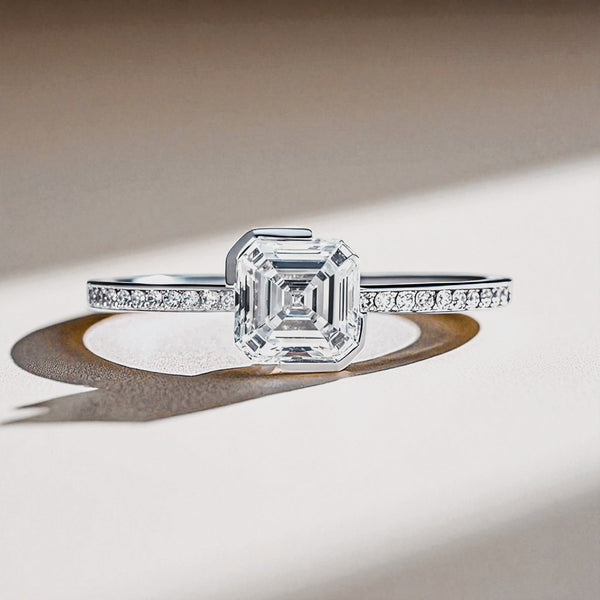 1 Ct Aria in Asscher Solitaire Ring
