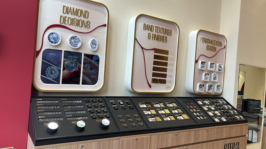 Diamond Decisions display for comparing diamonds at True Diamond Gurugram