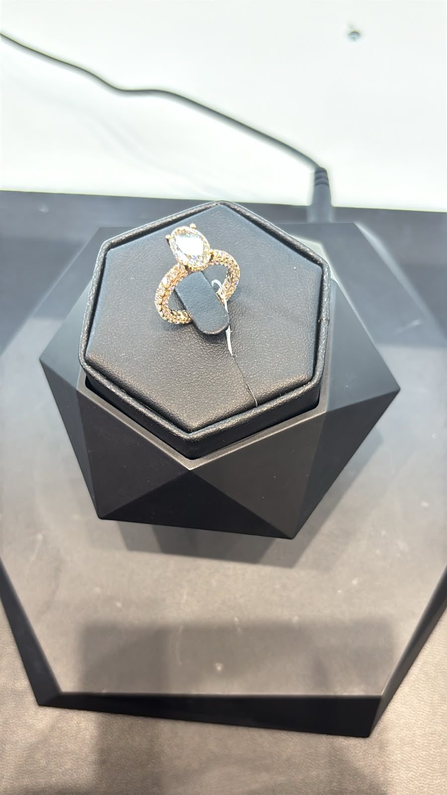 Diamond engagement ring on display at True Diamond Gurugram