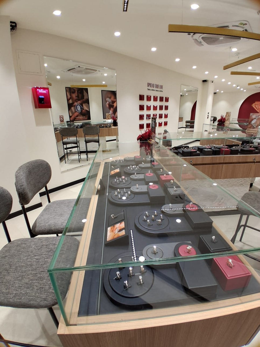 Glass ring display counter at True Diamond HSR Layout