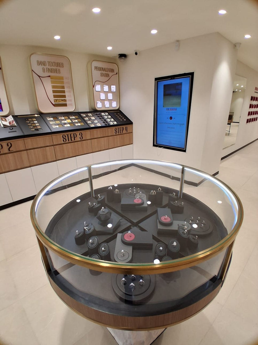 Build Your Own Ring display table at True Diamond HSR Layout