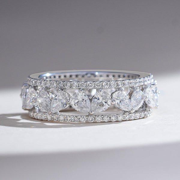 Pear Eternal Forever 3 Ct Eternity Band