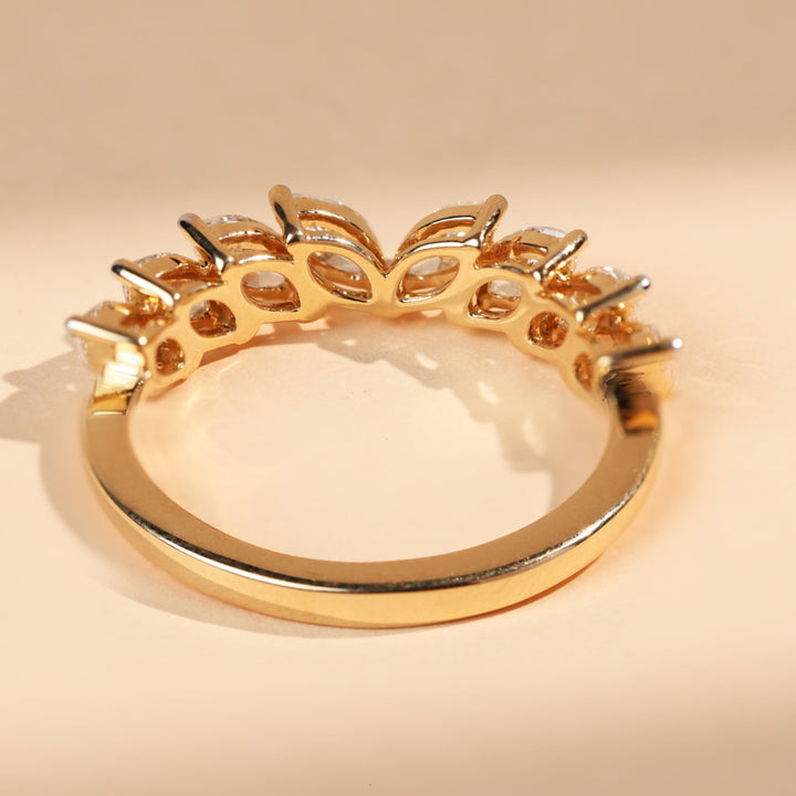 Back view of Two Ways Promise Ring showing open lattice under marquise settings.