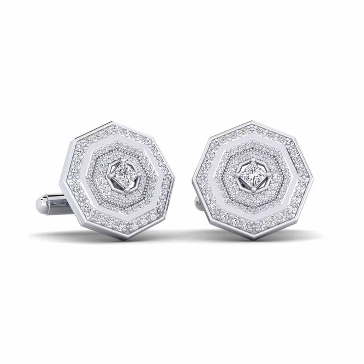 Octagon Shaped Diamond Cufflinks