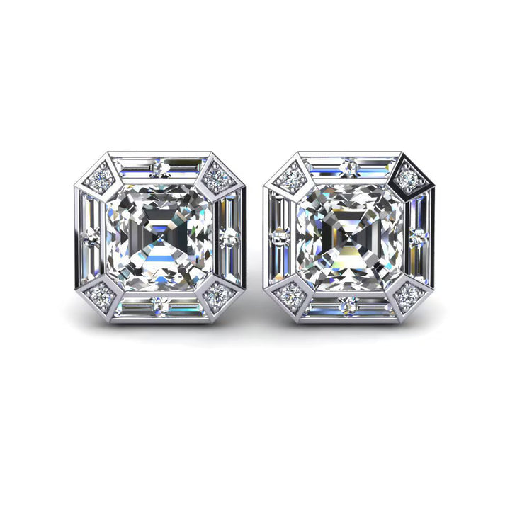 Classic Asscher Solitaire Cufflinks (3.4 cts)