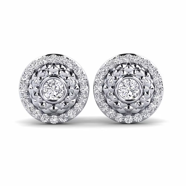 Fancy Round Halo Solitaire Cufflinks (2.9 cts)