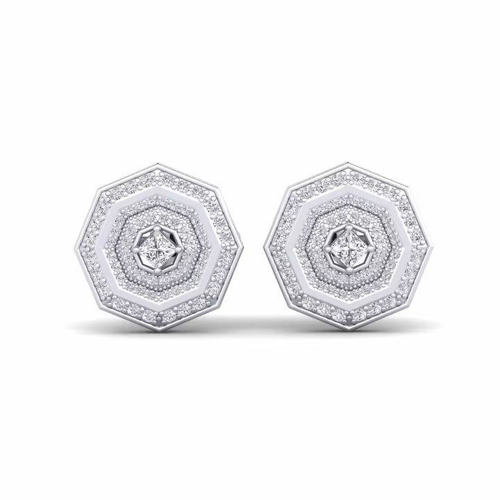 Octagon Shaped Diamond Cufflinks