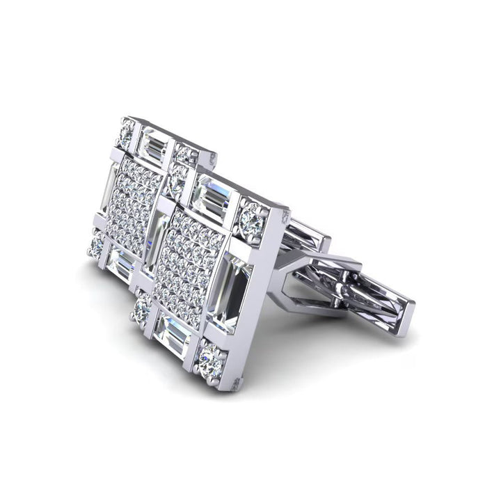 Elegant Square Diamond Cufflinks