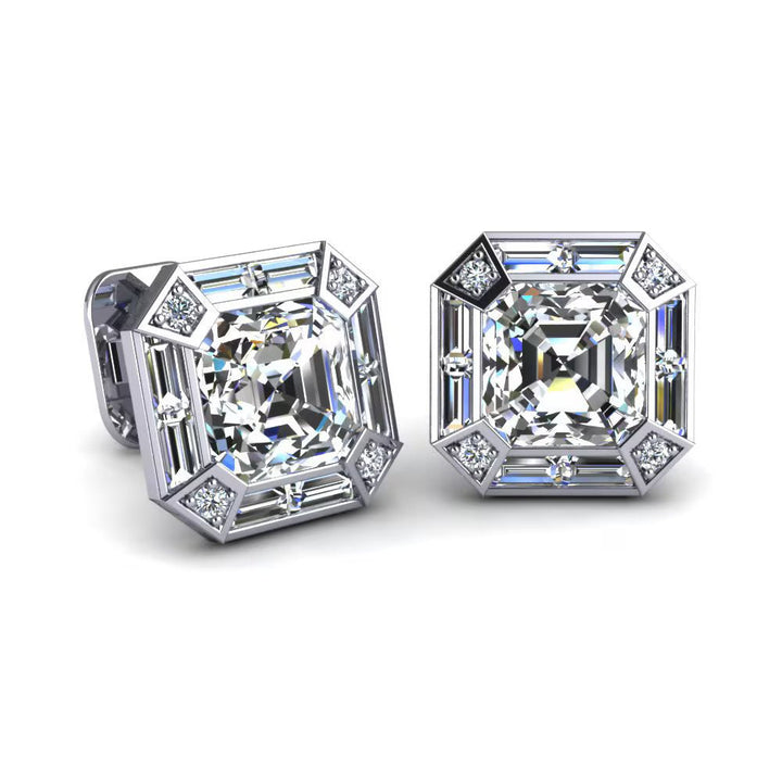 Classic Asscher Solitaire Cufflinks (3.4 cts)