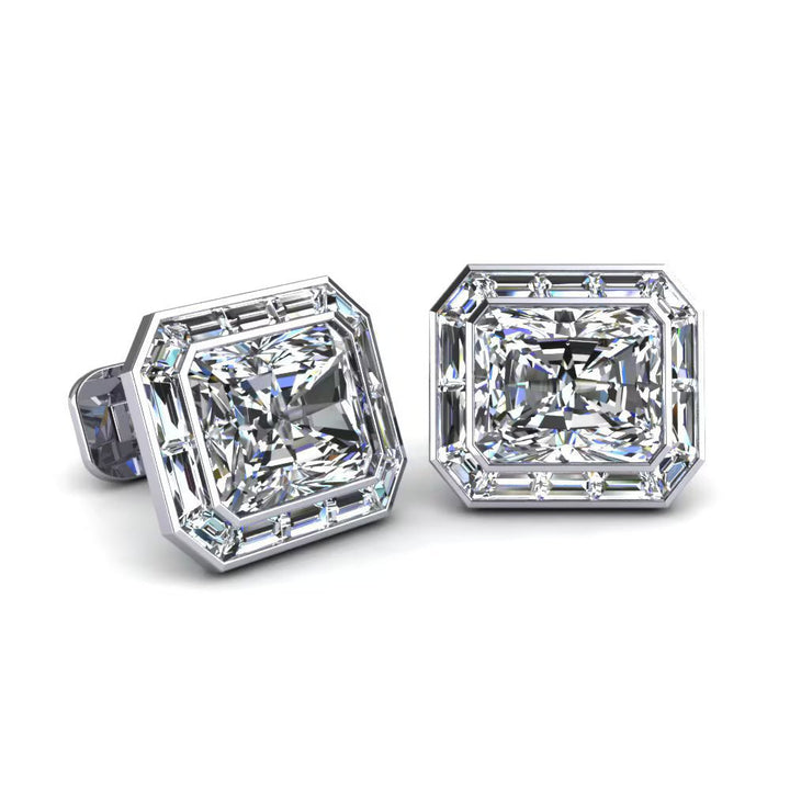 Classic Radiant Solitaire Cufflinks (4.8 cts)