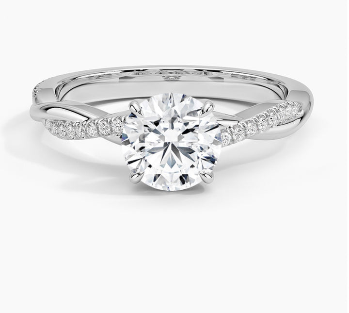 Twisted Love 1 Carat Round Solitaire Ring