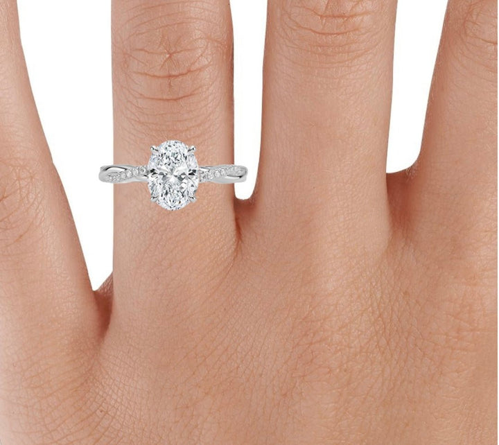 Twisted Love 1.5 Carat Oval Solitaire Ring