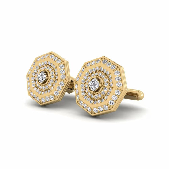 Octagon Shaped Diamond Cufflinks