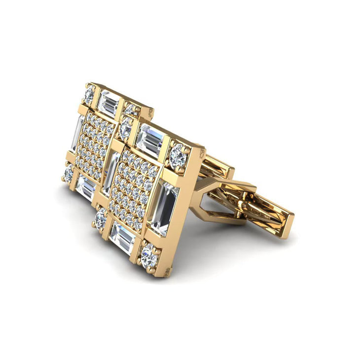 Elegant Square Diamond Cufflinks