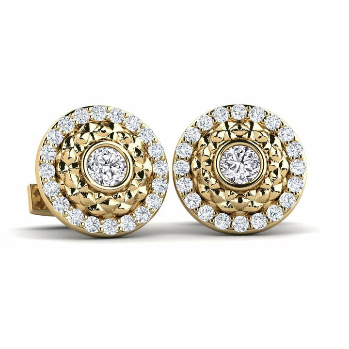 Fancy Round Halo Solitaire Cufflinks (2.9 cts)