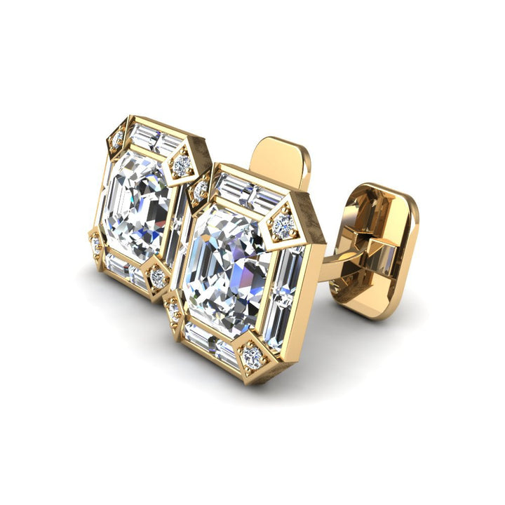 Classic Asscher Solitaire Cufflinks (3.4 cts)