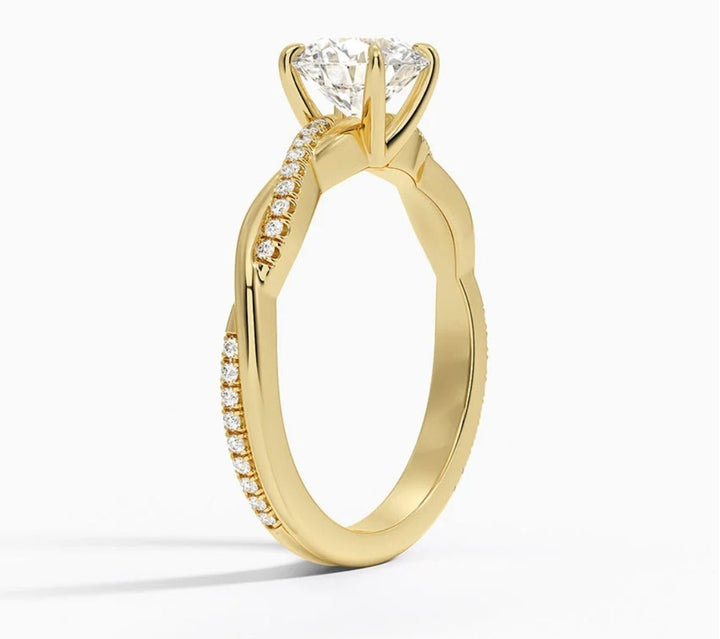 Twisted Love 1 Carat Round Solitaire Ring