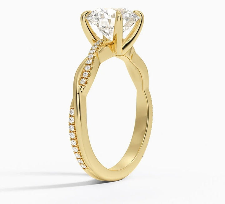 Twisted Love 2 Carat Round Solitaire Ring