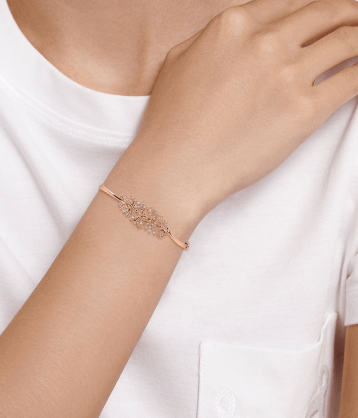 True Diamond Leaflet Charming Bangle & Bracelet