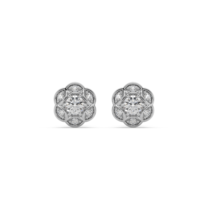 Floral Cluster Earrings (0.25 Carat Each)