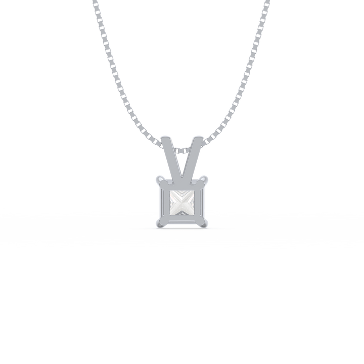 Lab Diamond 1 Ct Princess Solitaire Pendant