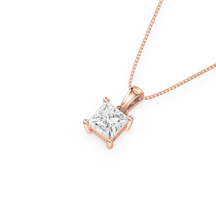 Lab Diamond Pretty Princess 1 Ct Solitaire Pendant