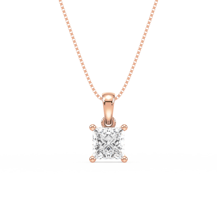 Lab Diamond Pretty Princess 1 Ct Solitaire Pendant