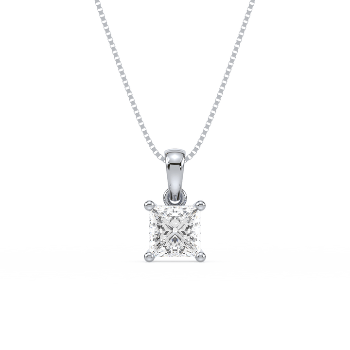 Lab Diamond Pretty Princess 1 Ct Solitaire Pendant